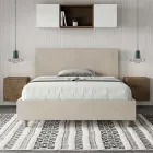 Letto Una Piazza e Mezzo 140x200 cm con Testata in Microfibra Made in Italy - Pallone Viadurini