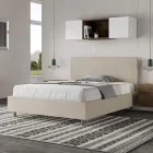 Letto Una Piazza e Mezzo 140x200 cm con Testata in Microfibra Made in Italy - Pallone Viadurini