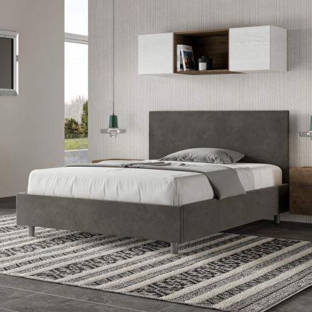 Letto Una Piazza e Mezzo 140x200 cm con Testata in Microfibra Made in Italy - Pallone Viadurini