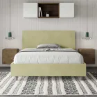 Letto Una Piazza e Mezzo 140x200 cm con Testata in Microfibra Made in Italy - Pallone Viadurini