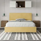 Letto Una Piazza e Mezzo 140x200 cm con Testata in Microfibra Made in Italy - Pallone Viadurini