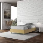 Letto Una Piazza e Mezzo 140x200 cm Rivestito in Microfibra Made in Italy - Atleta Viadurini