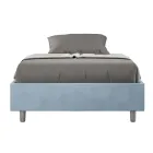 Letto Una Piazza e Mezzo 140x200 cm Rivestito in Microfibra Made in Italy - Atleta Viadurini