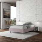 Letto Una Piazza e Mezzo 140x200 cm Rivestito in Microfibra Made in Italy - Atleta Viadurini