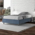 Letto Una Piazza e Mezzo 140x200 cm Rivestito in Microfibra Made in Italy - Atleta Viadurini