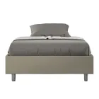 Letto Una Piazza e Mezzo 140x200 cm Rivestito in Similpelle Made in Italy - Atleta Viadurini