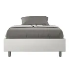 Letto Una Piazza e Mezzo 140x200 cm Rivestito in Similpelle Made in Italy - Atleta Viadurini