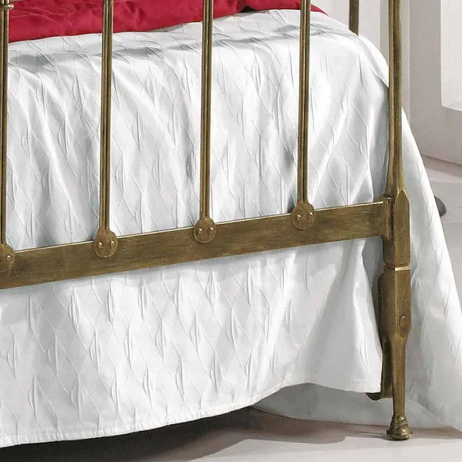 Letto una piazza e mezzo ferro battuto pieno Kelly made in Italy Viadurini