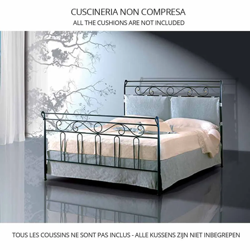 Letto Una Piazza e Mezzo in Ferro Battuto Garofano Viadurini