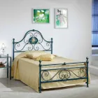 Letto una piazza e mezzo in ferro battuto schiacciato di design Gloria Viadurini