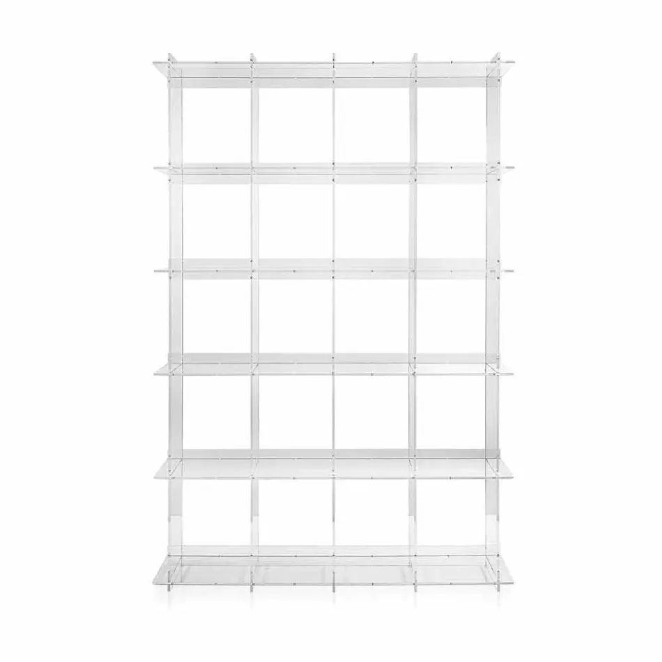 Libreria a muro design moderno in plexiglass trasparente Sfera4 Viadurini