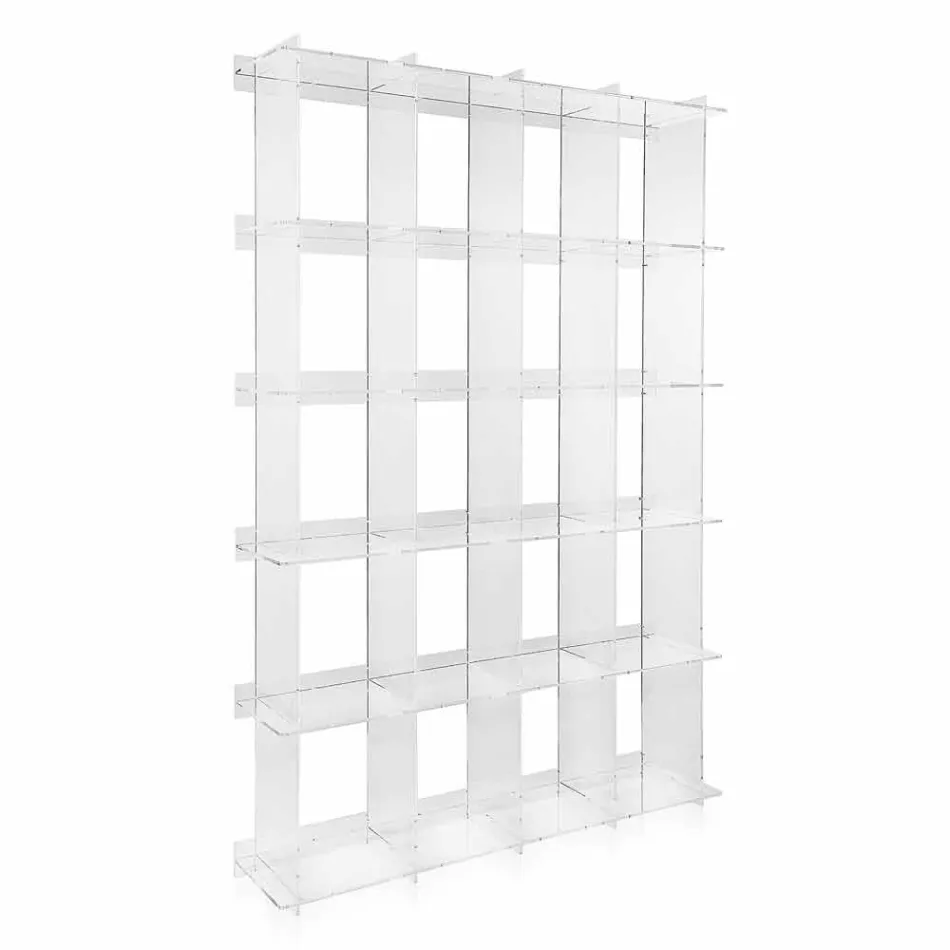Libreria a muro design moderno in plexiglass trasparente Sfera4 Viadurini