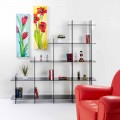 Libreria a muro fumé Sfera3 L180 x H180 x P30 cm, made in Italy