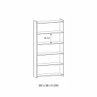 Libreria a Muro o Freestanding in Vetro Extrachiaro Design 6 Ripiani - Ramen Viadurini