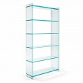 Libreria Freestanding in Vetro Extrachiaro a 6 Ripiani Made in Italy - Ramen