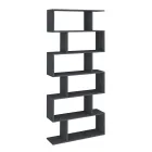 Libreria a Parete Design Verticale Salotto in Legno 3 Finiture - Minetta Viadurini