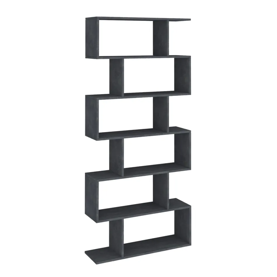 Libreria a Parete Design Verticale Salotto in Legno 3 Finiture - Minetta Viadurini