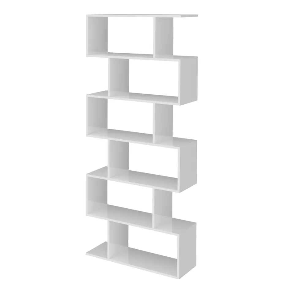 Libreria a Parete Design Verticale Salotto in Legno 3 Finiture - Minetta Viadurini