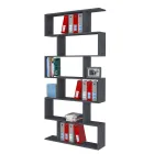 Libreria a Parete Design Verticale Salotto in Legno 3 Finiture - Minetta Viadurini