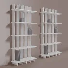 Libreria a Parete Shabby Chic in Legno Frassino Bianco di Design - Babele Viadurini