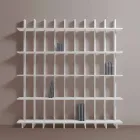 Libreria a Parete Shabby Chic in Legno Frassino Bianco di Design - Babele Viadurini