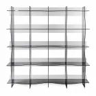 Libreria autoportante/a muro design moderno Pam fumé, made in Italy Viadurini