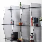 Libreria autoportante/a muro design moderno Pam fumé, made in Italy Viadurini