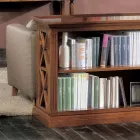 Libreria Bassa con Struttura in Legno e Vani a Giorno Made in Italy - Fauno Viadurini
