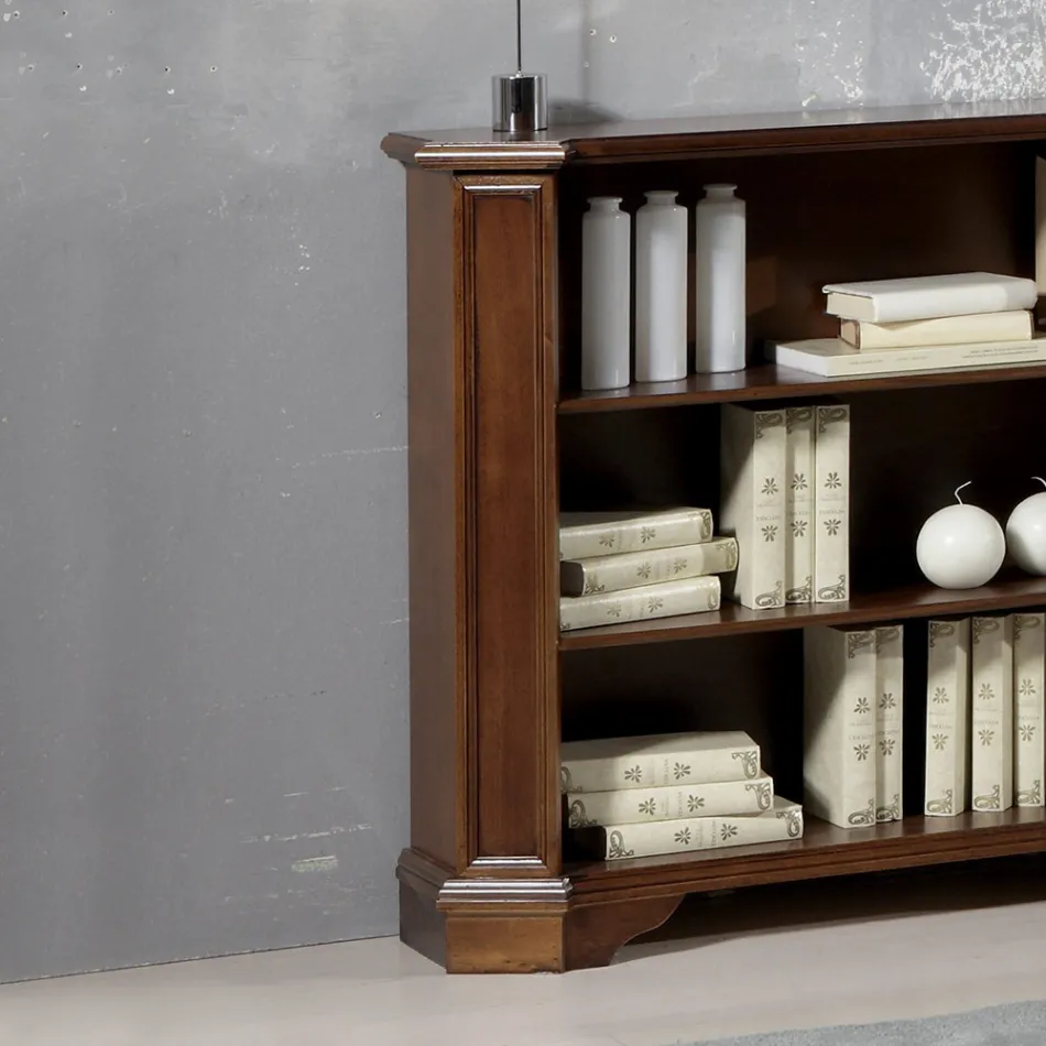 Libreria con 3 Vani a Giorno in Legno Impiallacciato Made in Italy - Epona Viadurini
