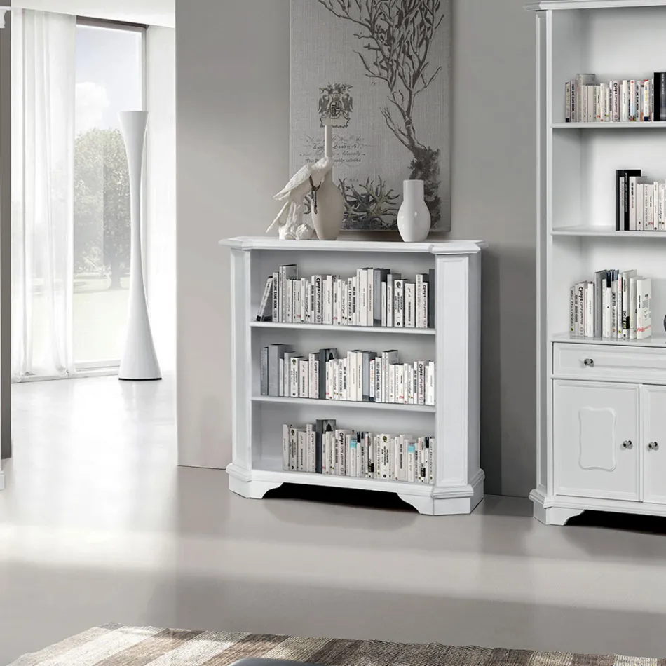 Libreria con 3 Vani a Giorno in Legno Impiallacciato Made in Italy - Epona Viadurini