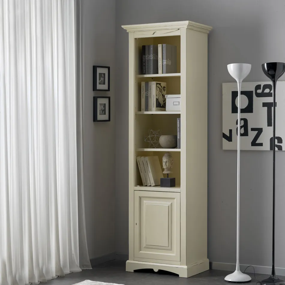 Libreria con 4 Vani e 1 Anta Realizzata in Legno Made in Italy - Lofn Viadurini