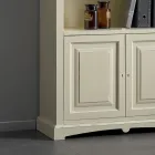 Libreria con 4 Vani e 2 Ante Realizzata in Legno Made in Italy - Eastre Viadurini