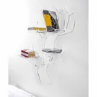 Libreria da parete bianca design moderno Carol, made in Italy Viadurini