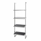 Libreria da parete in acciaio e vetro di design 60x180x44cm Tafre Viadurini
