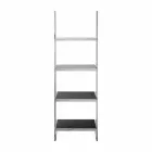 Libreria da parete in acciaio e vetro di design 60x180x44cm Tafre Viadurini