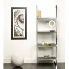 Libreria da parete in acciaio e vetro di design 60x180x44cm Tafre Viadurini