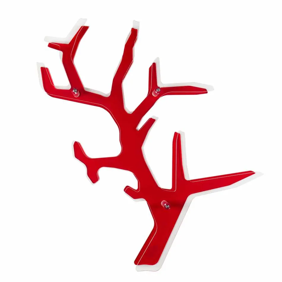 Libreria da parete rossa design moderno Carol, made in Italy Viadurini