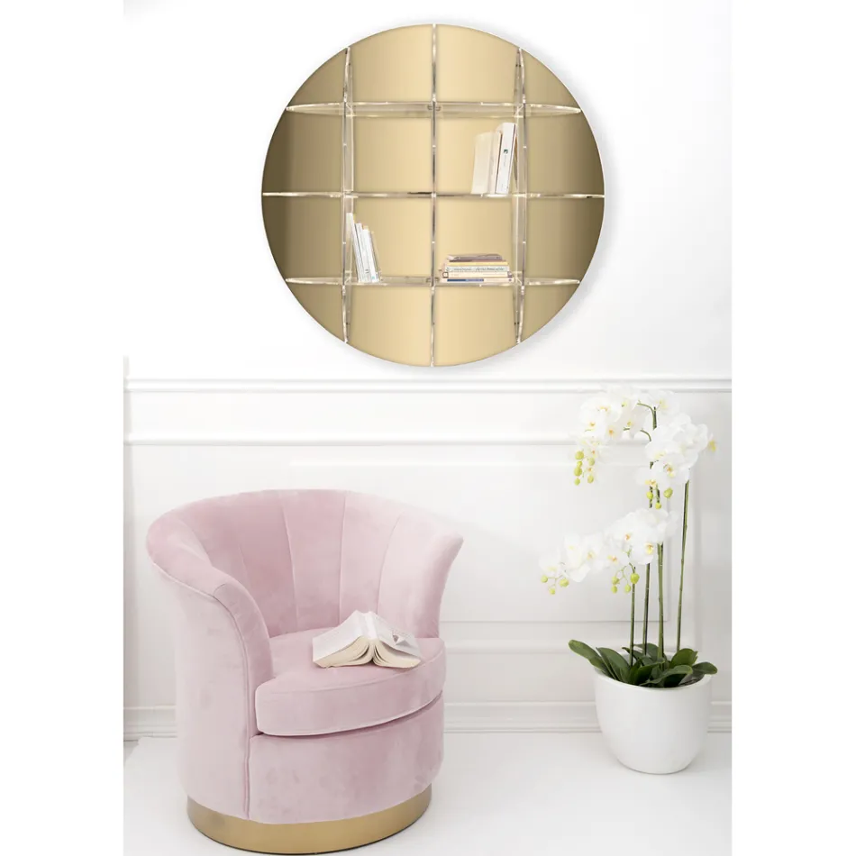 Libreria da Parete Tonda in Plexiglass Oro o Argento Made in Italy - Lizzy Viadurini