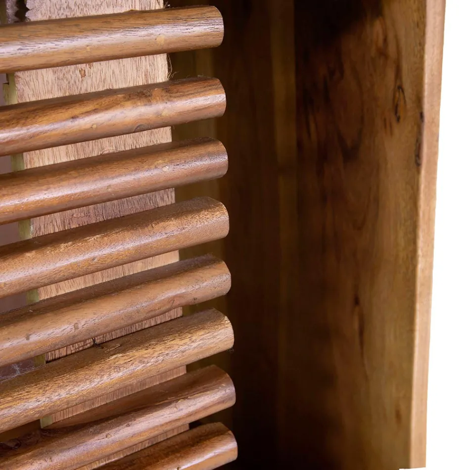 Libreria da Soggiorno Realizzata in Legno di Acacia - Vortice Viadurini