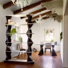Libreria da Terra di Design in Legno con Piani in Gres Made in Italy - Aspide Viadurini