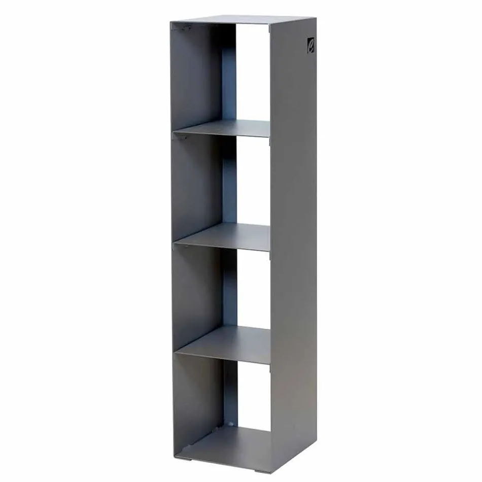 Libreria da Terra Moderna Ferro Nero, Rosso, Bianco o Grigio Made in Italy – Pls Viadurini