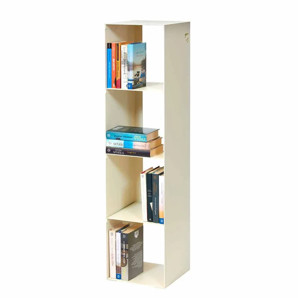 Libreria da Terra Moderna Ferro Nero, Rosso, Bianco o Grigio Made in Italy – Pls Viadurini
