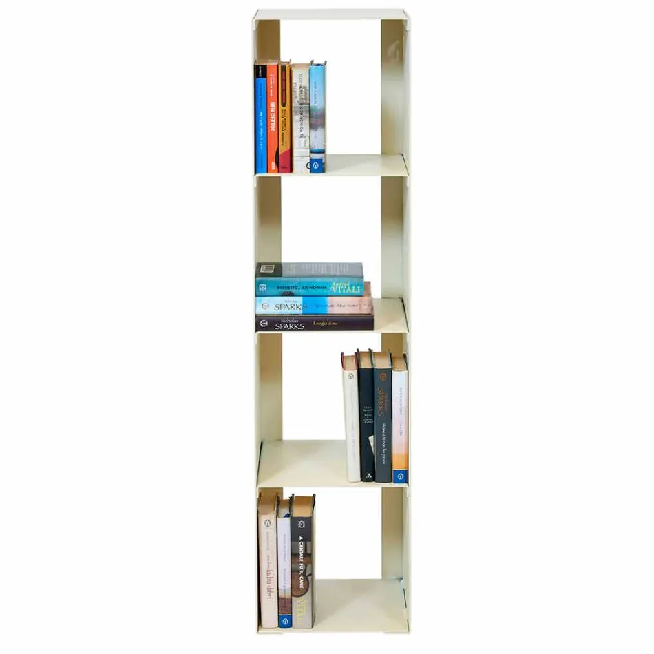 Libreria da Terra Moderna Ferro Nero, Rosso, Bianco o Grigio Made in Italy – Pls Viadurini