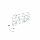  Libreria Design Battikuore 186x101 (3 Ripiani) Mabele Viadurini