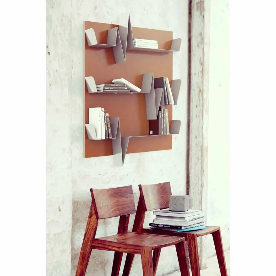  Libreria Design Battikuore 90x127 (3 Ripiani) Mabele Viadurini