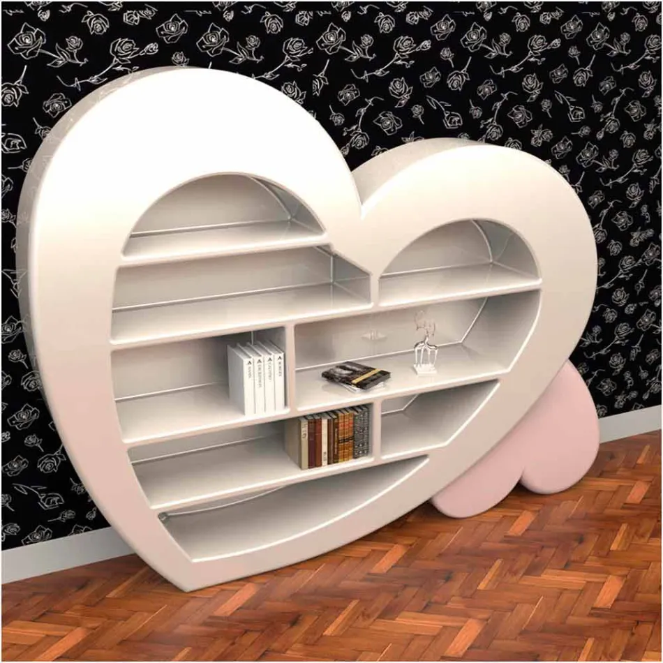 Libreria Design in Adamantx® Cuore Made in Italy Viadurini