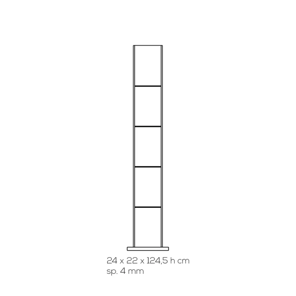 Libreria Freestanding a Colonna in Cristallo Acrilico Trasparente - Corrige Viadurini