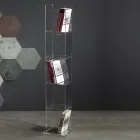 Libreria Freestanding a Colonna in Cristallo Acrilico Trasparente - Corrige Viadurini