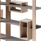 Libreria in Legno di Noce Nodato e 6 Ripiani Made in Italy - Berta Viadurini