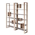 Libreria in Legno di Noce Nodato e 6 Ripiani Made in Italy - Berta